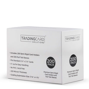 Premium Semi-Rigid Card Holders (200 Pack with 200 Tabbed Sleeves)